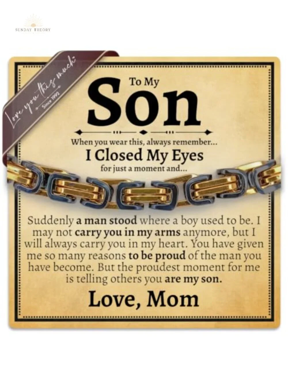 Cuban Stainless Steel Bracelet Gift for Son from Mom